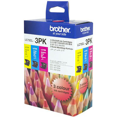 Image for BROTHER LC73CL3PK INK CARTRIDGE VALUE PACK CYAN/MAGENTA/YELLOW from AASTAT Office National
