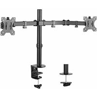 brateck dual monitor double joint articulating arm black