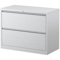 steelco lateral filing cabinet 2 drawer 710 x 915 x 463mm white satin