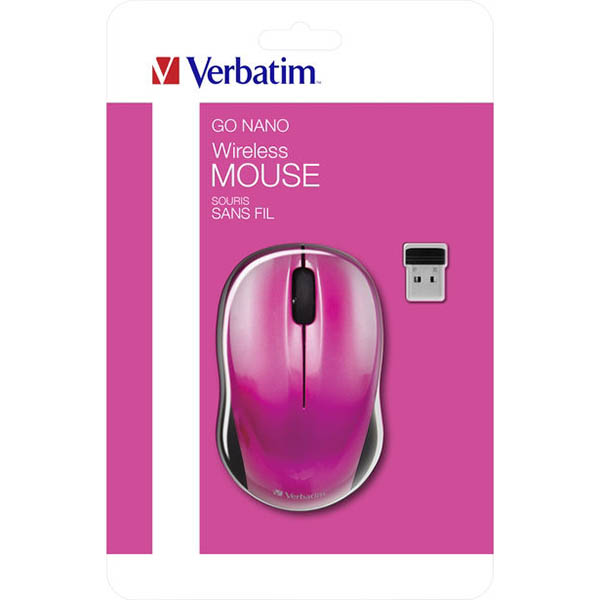 Image for VERBATIM GO NANO MOUSE WIRELESS HOT PINK from Ezi Office Supplies Gold Coast Office National