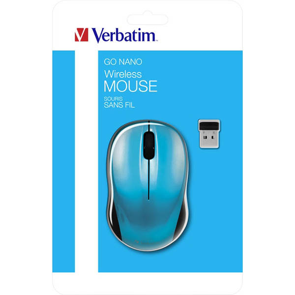Image for VERBATIM GO NANO MOUSE WIRELESS CARIBBEAN BLUE from Aztec Office National