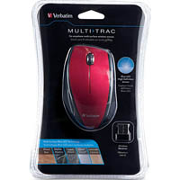verbatim multi-trac wireless led mouse red