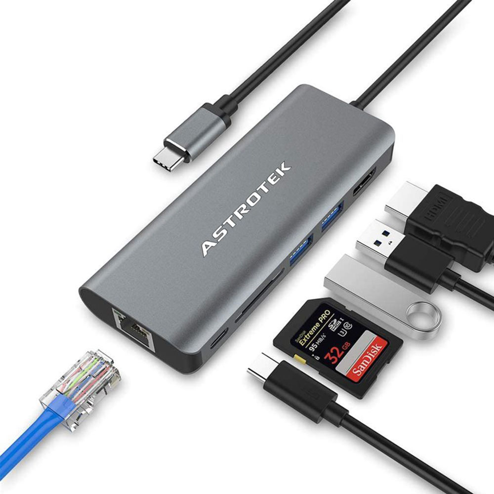 Image for ASTROTEK USB-C DOCKING STATION 6 IN 1 MULTIPORT SILVER from PaperChase Office National