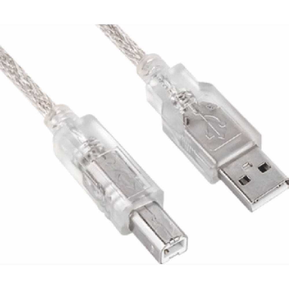 Image for ASTROTEK USB PRINTER CABLE 2.0 2M TRANSPARENT from Chris Humphrey Office National
