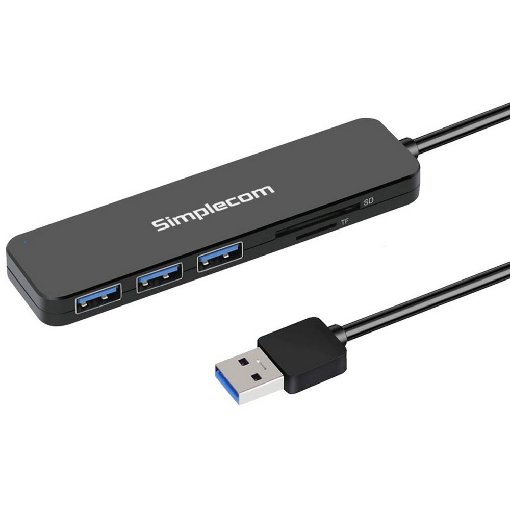 Image for SIMPLECOM CH365 SUPERSPEED 3 PORT USB 3.0 (USB 3.2 GEN 1) HUB WITH MICRO SD CARD READER from Express Office National