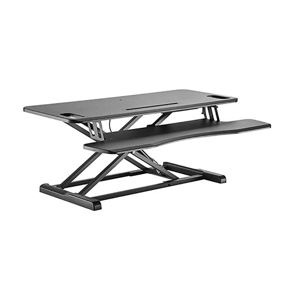 Image for BRATECK GAS SPRING SIT STAND DESK CONVERTER BLACK from Aztec Office National Melbourne