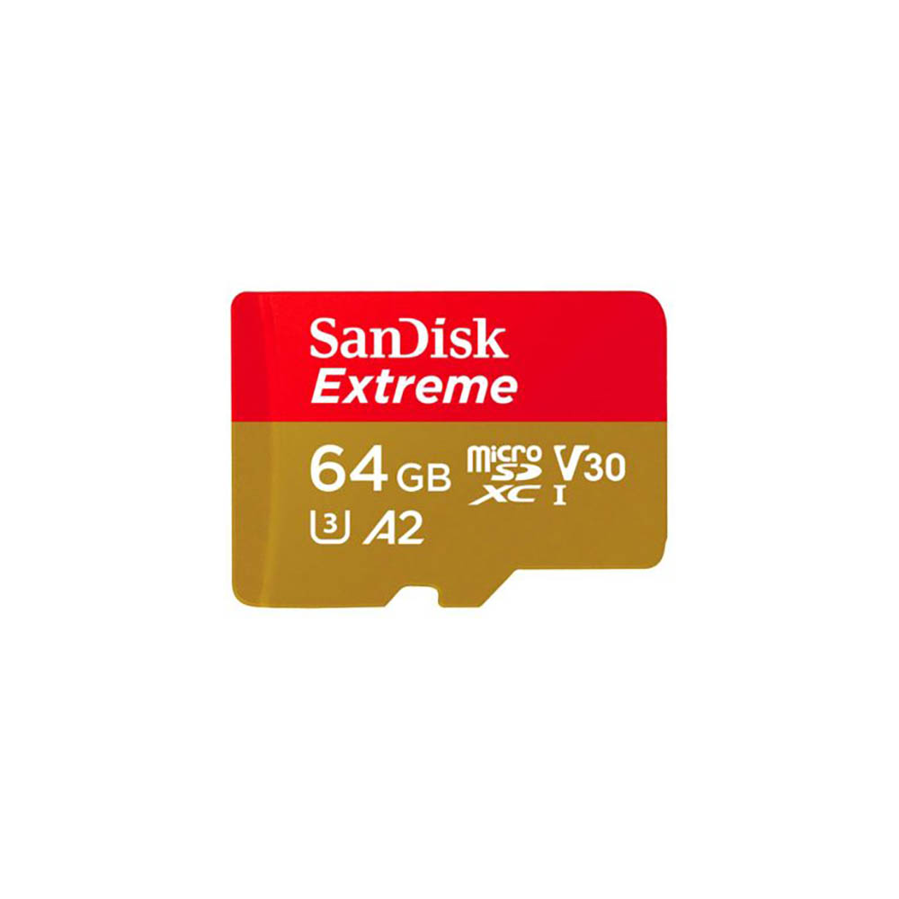 Image for SANDISK EXTREME MICRO SD CARD 64GB RED from PaperChase Office National