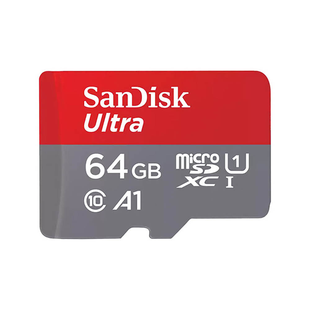 Image for SANDISK ULTRA MICRO SD MEMORY CARD 64GB RED from Pirie Office National