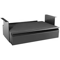 brateck space-saving under-desk drawer with shelf black