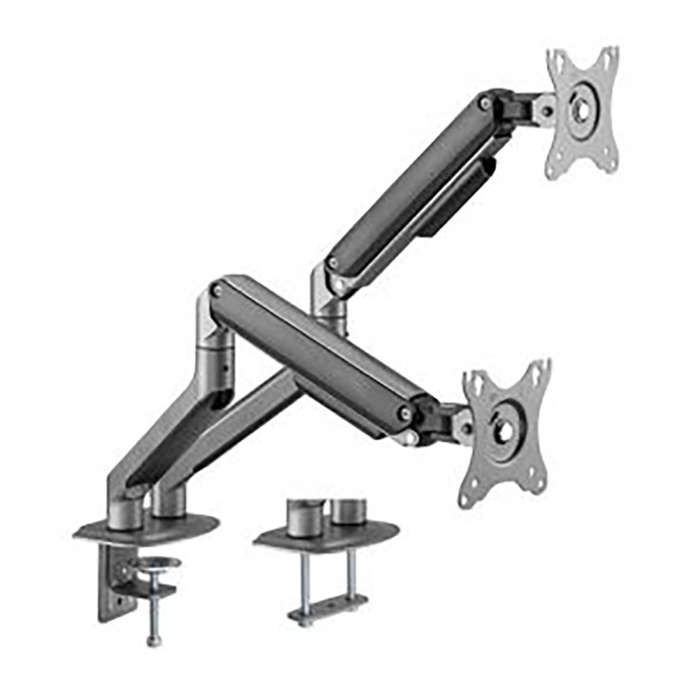 Image for BRATECK DUAL MONITOR ARM ECONOMICAL SPRING-ASSISTED MONITOR ARM 17 TO 32INCHES GREY from Complete Stationery Office National (Devonport & Burnie)