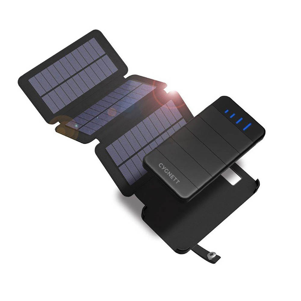 Image for CYGNETT CHARGEUP EXPLORER POWER BANK WITH SOLAR PANELS 8K MAH BLACK from Coleman's Office National