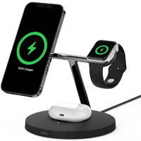 belkin wiz009aubk boost charge pro 3-in-1 magsafe wireless charger stand black