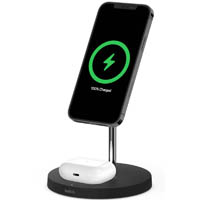 belkin wiz010aubk boost charge pro 2-in-1 magsafe wireless charger stand black