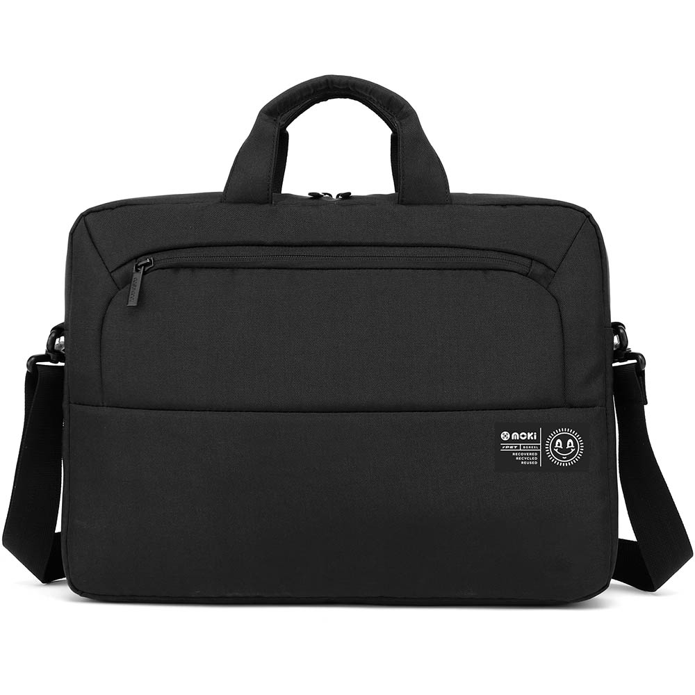 Image for MOKI RPET SERIES LAPTOP SATCHEL 15.6 INCH BLACK from Angletons Office National