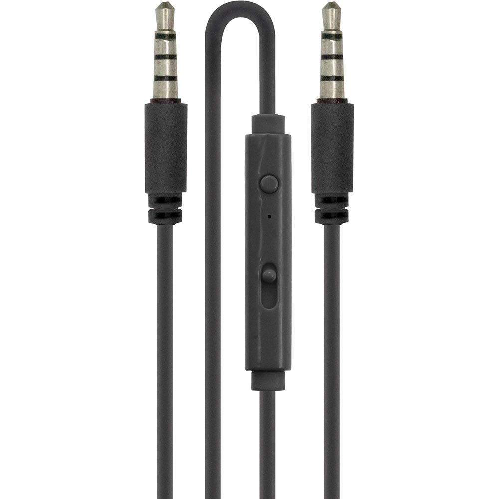 Image for MOKI AUDIO CABLE 3.5MM WITH INLINE MICROPHONE 900MM BLACK from Emerald Office Supplies Office National
