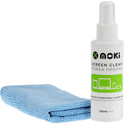 Image for MOKI CLEAN SCREEN WITH MICROFIBRE CLOTH 120ML from PaperChase Office National