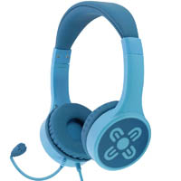 moki chatzone headphones plus boom microphone blue/blue