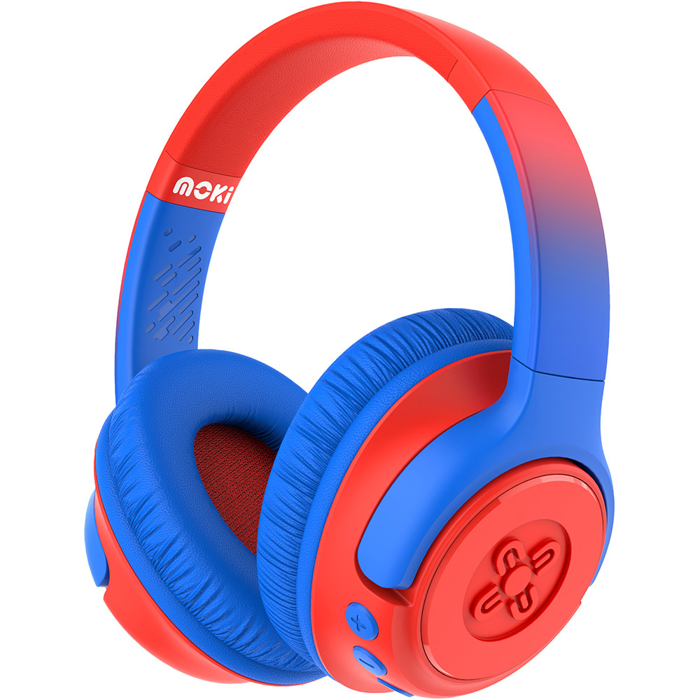 Image for MOKI MIXI KID SAFE VOLUME LIMITED HEADPHONE WIRELESS BLUE/RED from PaperChase Office National