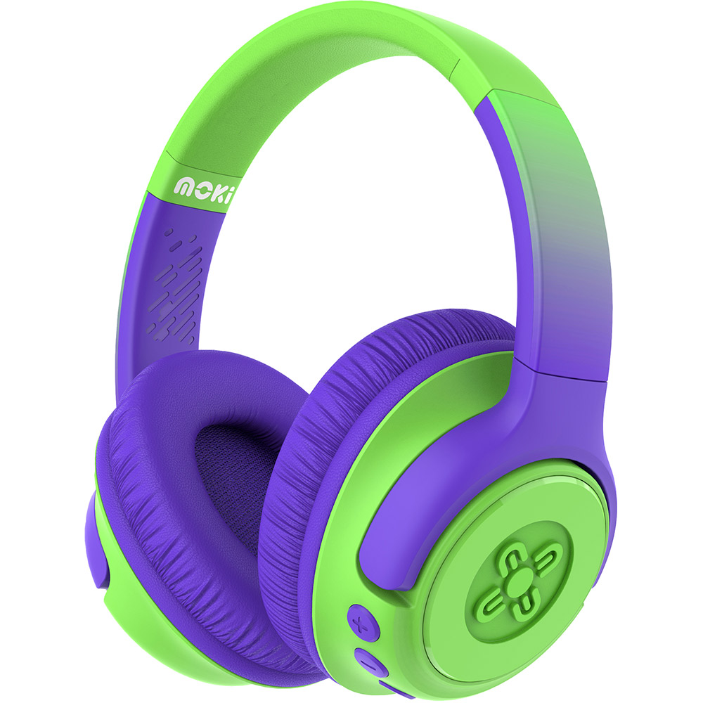 Image for MOKI MIXI KID SAFE VOLUME LIMITED HEADPHONE WIRELESS GREEN/PURPLE from Surry Office National