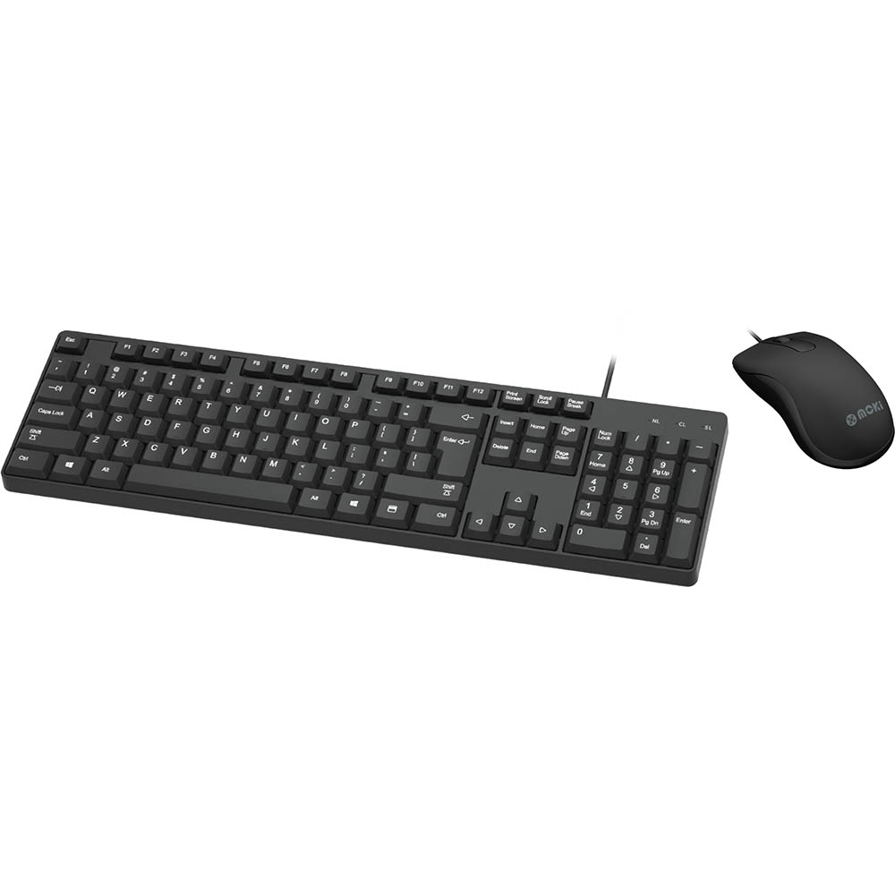 Image for MOKI WIRED USB KEYBOARD AND MOUSE COMBO BLACK from Surry Office National