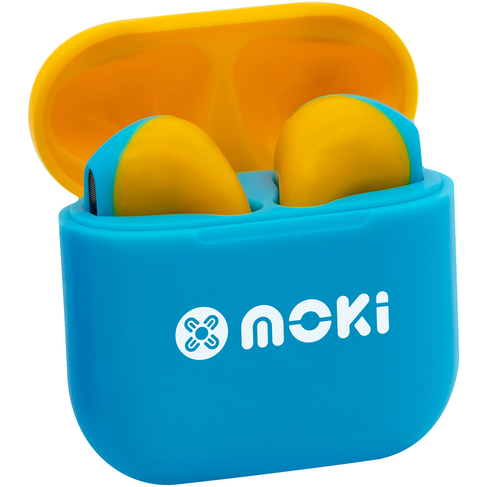 Image for MOKIPODS MINI TWS EARBUDS VOLUME LIMITED FOR KIDS BLUE/YELLOW from Aztec Office National
