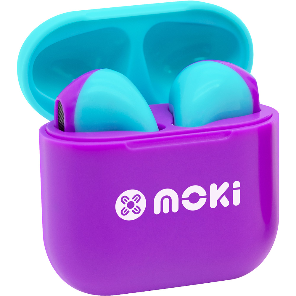 Image for MOKIPODS MINI TWS EARBUDS VOLUME LIMITED FOR KIDS PURPLE/AQUA from Office National