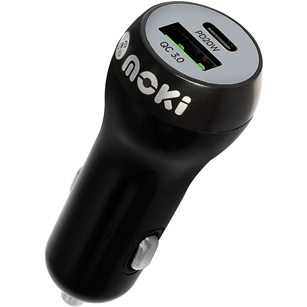 Image for MOKI CAR CHARGER TYPE-C USB BLACK from SBA Office National - Darwin