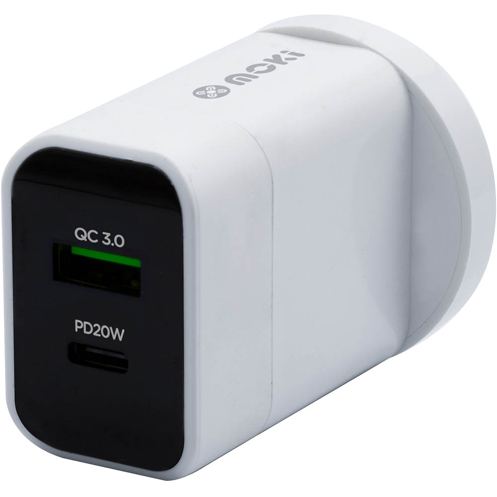 Image for MOKI WALL CHARGER USB TYPE-C + QC WHITE from Paul John Office National