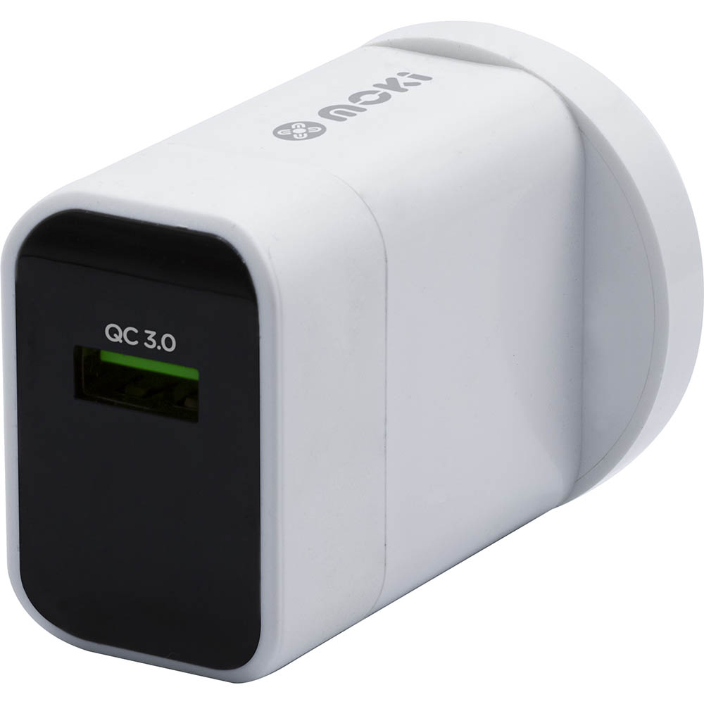 Image for MOKI WALL CHARGER USB QC WHITE from SBA Office National - Darwin