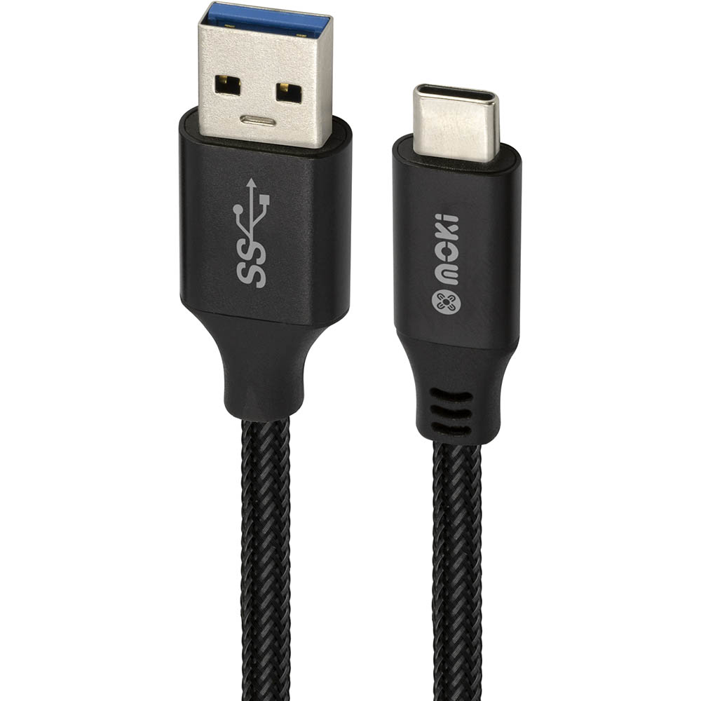 Image for MOKI SYNCHARGE MESH CABLE USB-C TO USB-A 160MM BLACK from Paul John Office National