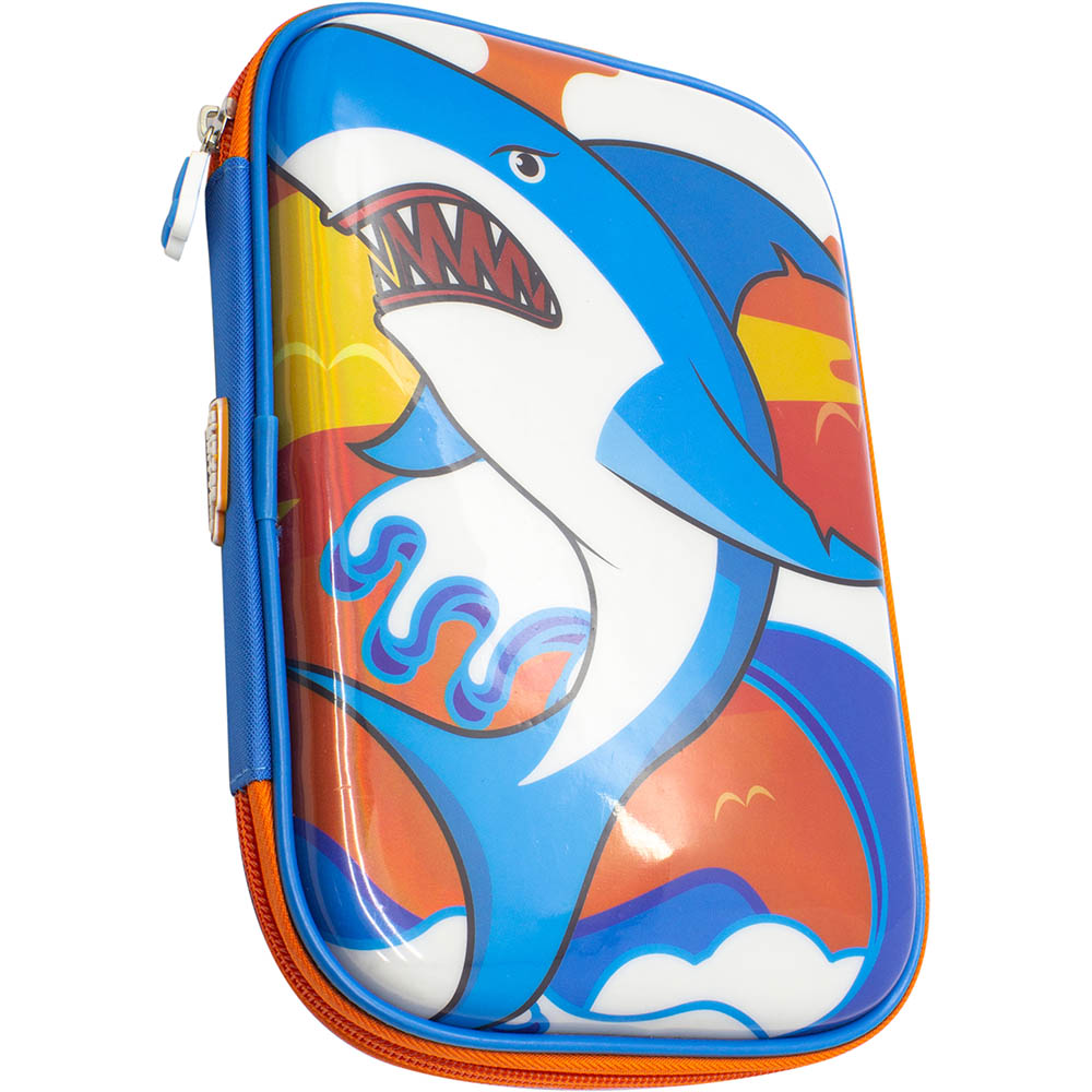 Image for MOKI GLITTER CRITTERS CARRYME PENCIL CASE SHARK from Ezi Office National Tweed