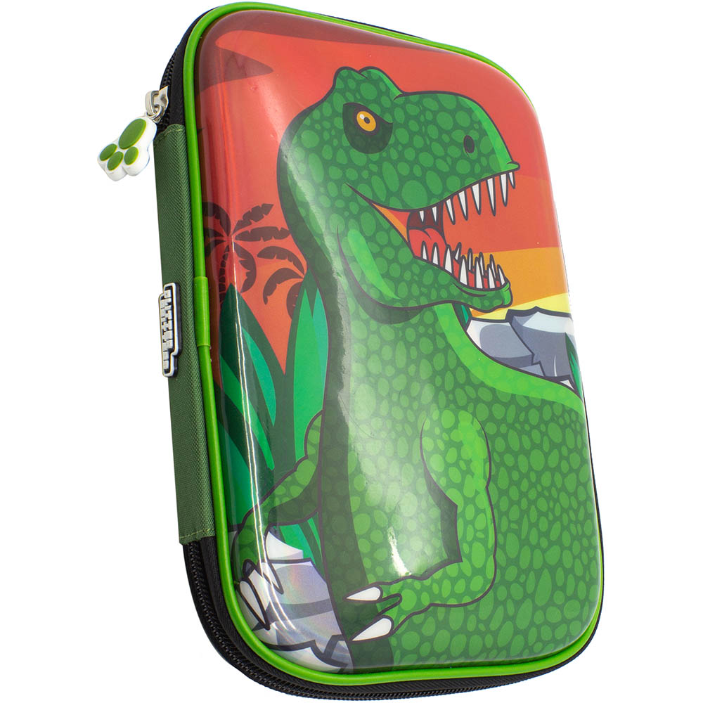 Image for MOKI GLITTER CRITTERS CARRYME PENCIL CASE T-REX from Pirie Office National