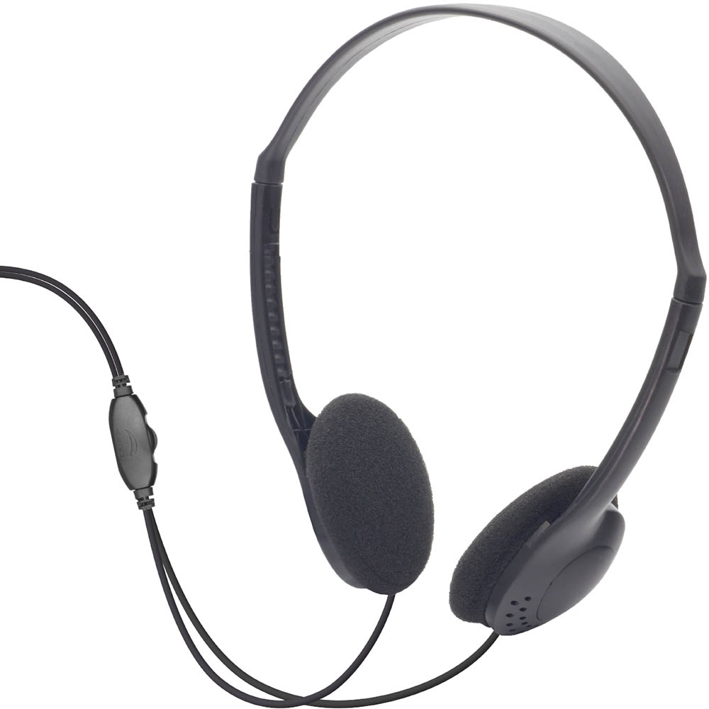 Image for MOKI LITE HEADPHONES WITH VOLUME CONTROL BLACK from Connelly's Office National