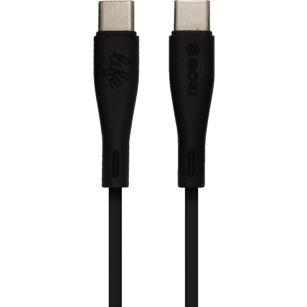 Image for MOKI LIFE TYPE C TO TYPE C SYNC N CHARGE CABLE 900MM BLACK from OFFICE NATIONAL CANNING VALE