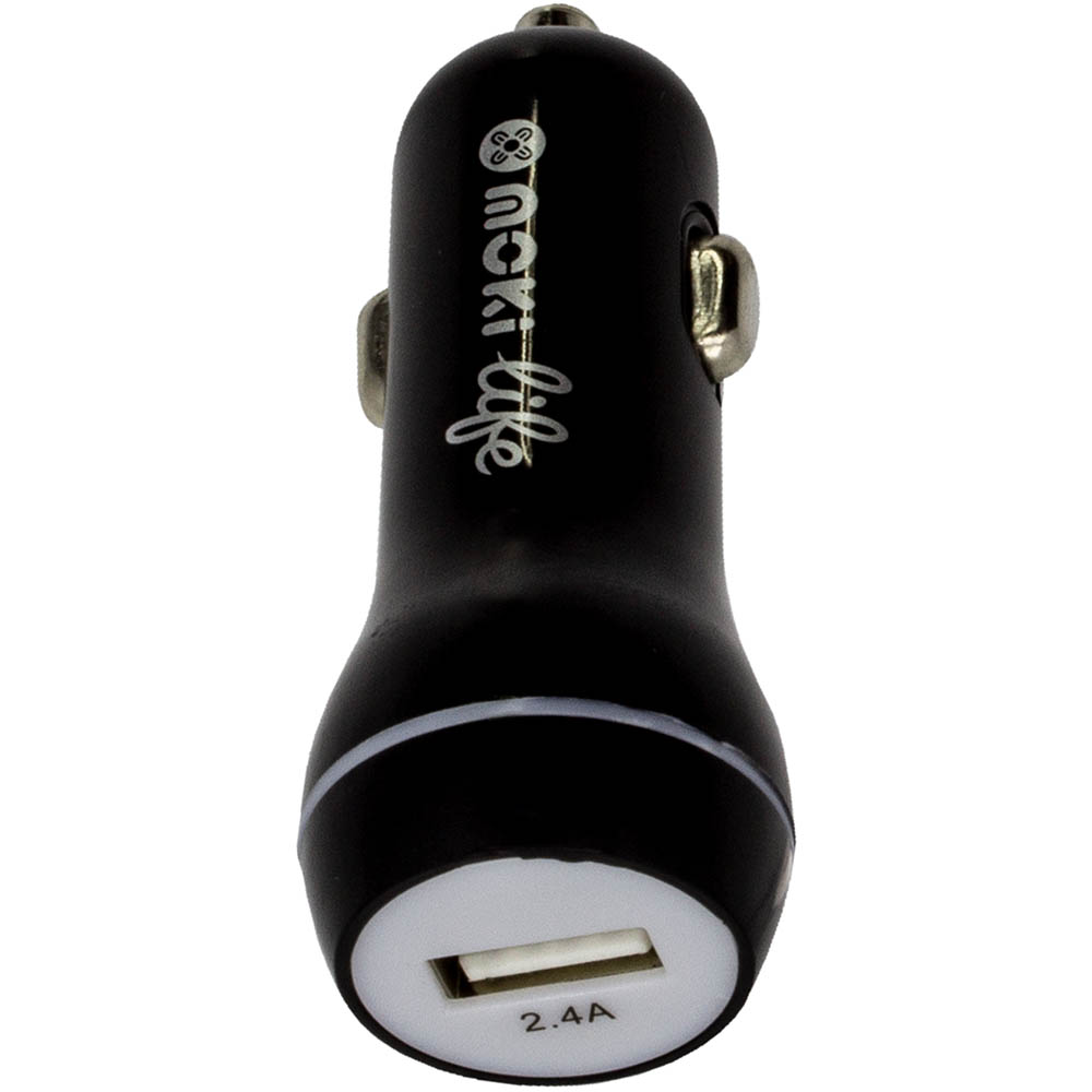 Image for MOKI LIFE USB CAR CHARGER 2.4A BLACK from Emerald Office Supplies Office National