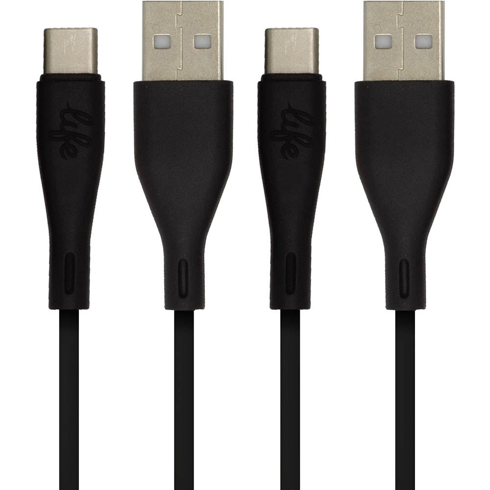 Image for MOKI LIFE USB CABLE USB-A TO USB-C 900MM PACK 2 from Office National Sydney Stationery