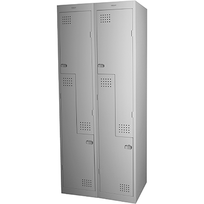 Image for STEELCO PERSONNEL LOCKER 2 Z DOOR BANK OF 2 380MM SILVER GREY from Surry Office National