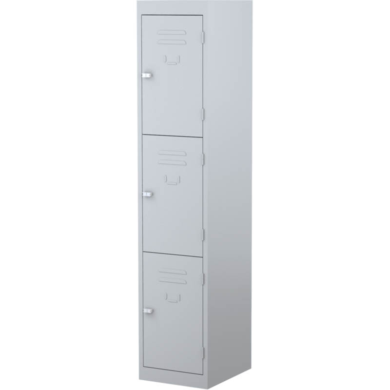 Image for STEELCO PERSONNEL LOCKER 3 DOOR 380MM SILVER GREY from Mackay Business Machines (MBM) Office National