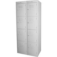 steelco personnel locker 4 door bank of 2 305mm silver grey