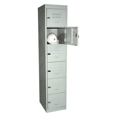 Image for STEELCO PERSONNEL LOCKER 6 DOOR 305MM SILVER GREY from Connelly's Office National