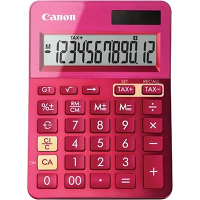 Image for CANON LS-123K MINI DESKTOP CALCULATOR 12 DIGIT METALLIC PINK from Office National