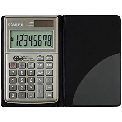 Image for CANON LS-63TG POCKET CALCULATOR 8 DIGIT GREY/BLACK from Two Bays Office National