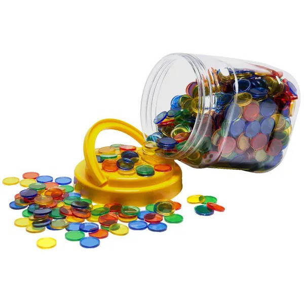 Image for EDUCATIONAL COLOURS TRANSPARENT COUNTERS 20MM ASSORTED TUB 1000 from Office National Capalaba