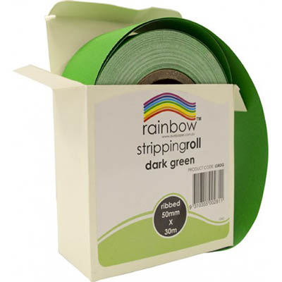 Image for RAINBOW STRIPPING ROLL RIBBED 50MM X 30M DARK GREEN from OFFICE NATIONAL CANNING VALE