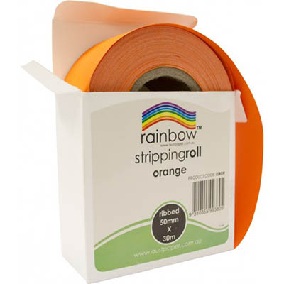 Image for RAINBOW STRIPPING ROLL RIBBED 50MM X 30M ORANGE from Copylink Office National
