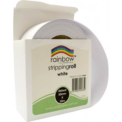 Image for RAINBOW STRIPPING ROLL RIBBED 50MM X 30M WHITE from Premier Office National