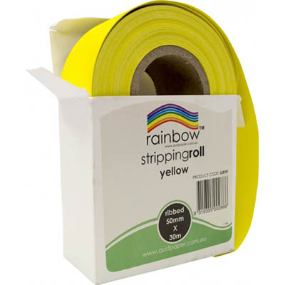 Image for RAINBOW STRIPPING ROLL RIBBED 50MM X 30M YELLOW from Office National Hobart