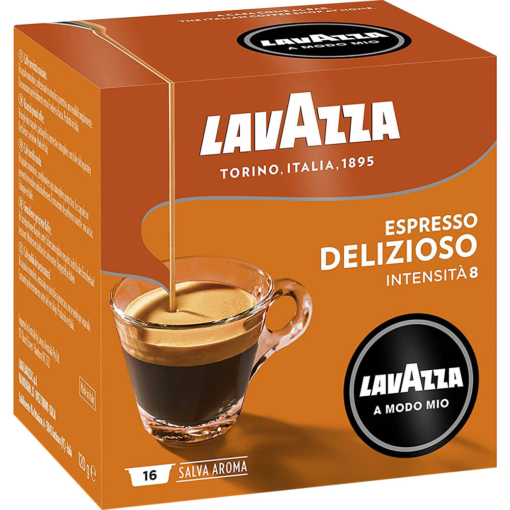 Image for LAVAZZA A MODO MIO ESPRESSO COFFEE CAPSULES DELIZIOSO PACK 16 from PaperChase Office National