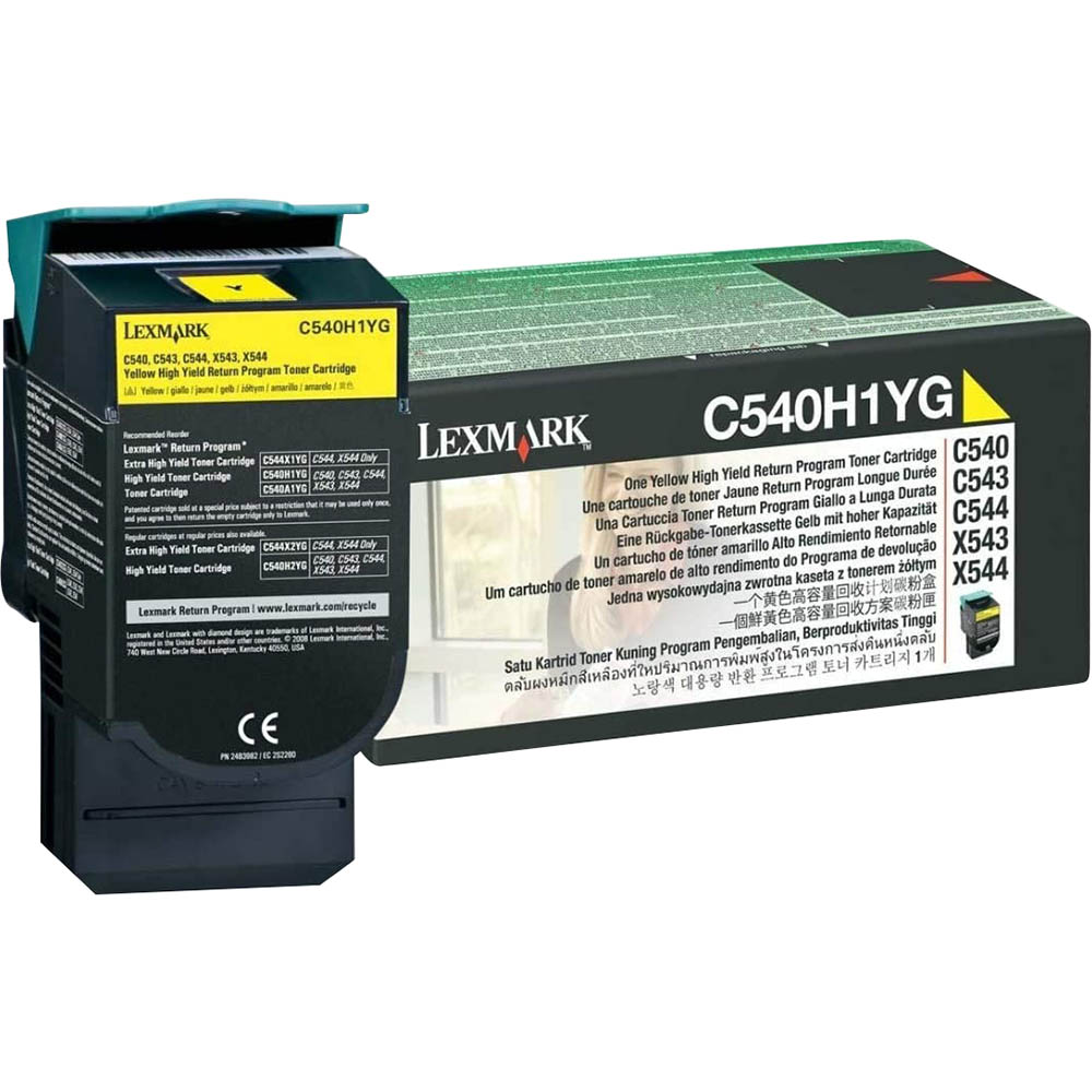 Image for LEXMARK C540H1YG TONER CARTRIDGE HIGH YIELD YELLOW from Coleman's Office National