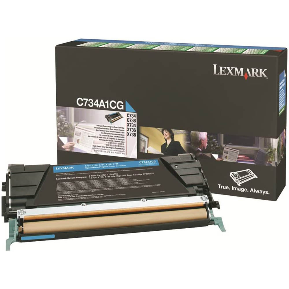 Image for LEXMARK C734A1CG TONER CARTRIDGE CYAN from Office National Whyalla